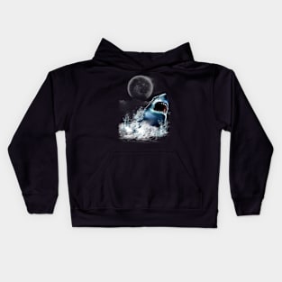 Shark in Moonlight Kids Hoodie